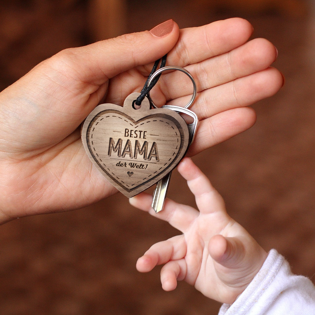 Schlüsselanhänger mit Gravur: Beste Mama der Welt!