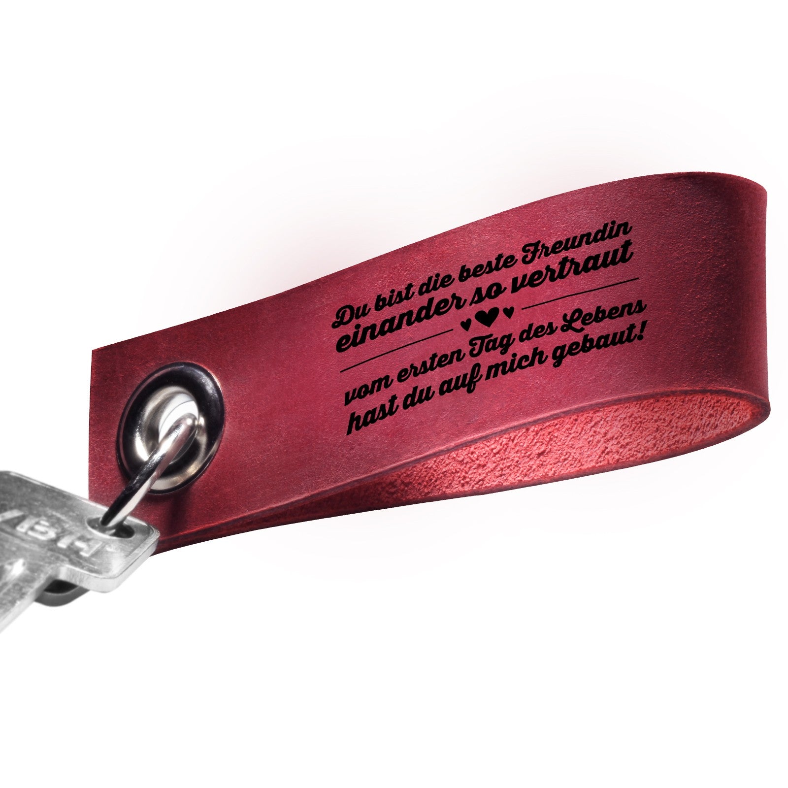 Schlüsselanhänger zum Muttertag - Leder mit Gravur