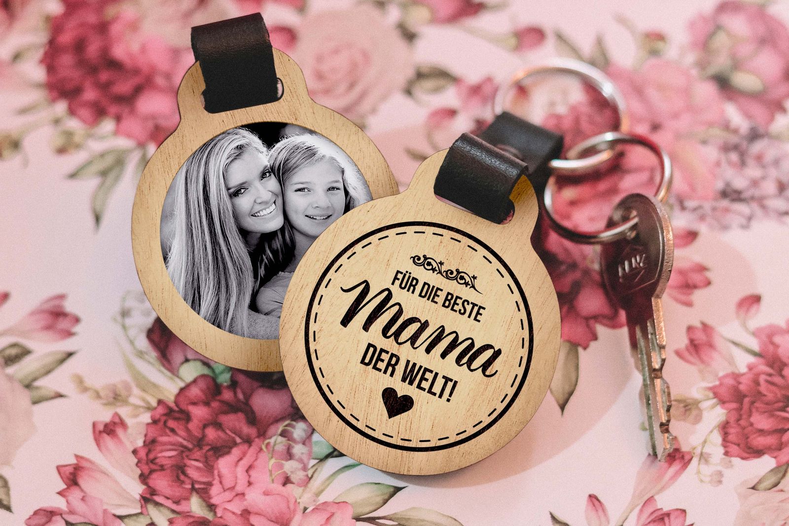 Fotogravur Schlüsselanhänger / Für die beste Mama der Welt
