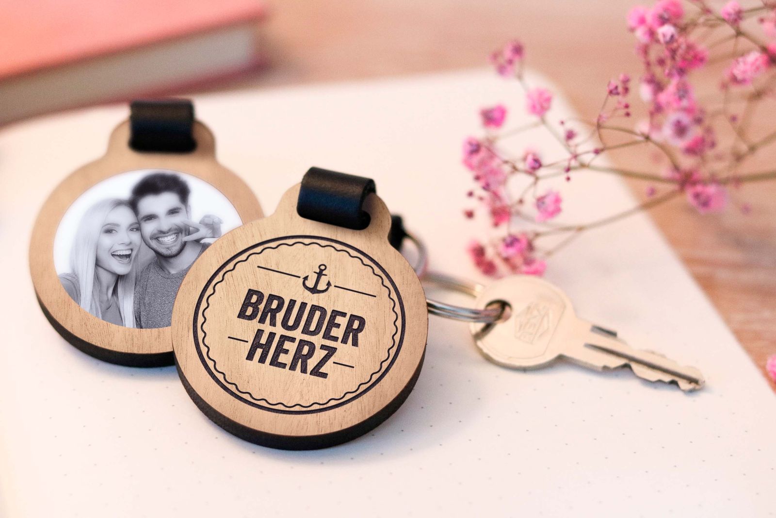 Fotogravur Schlüsselanhänger / Bruderherz