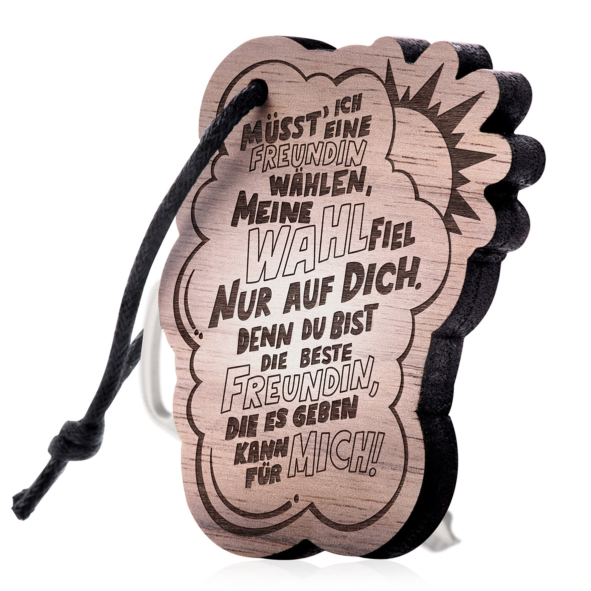 Schlüsselanhänger Holz mit Gravur für Freundin