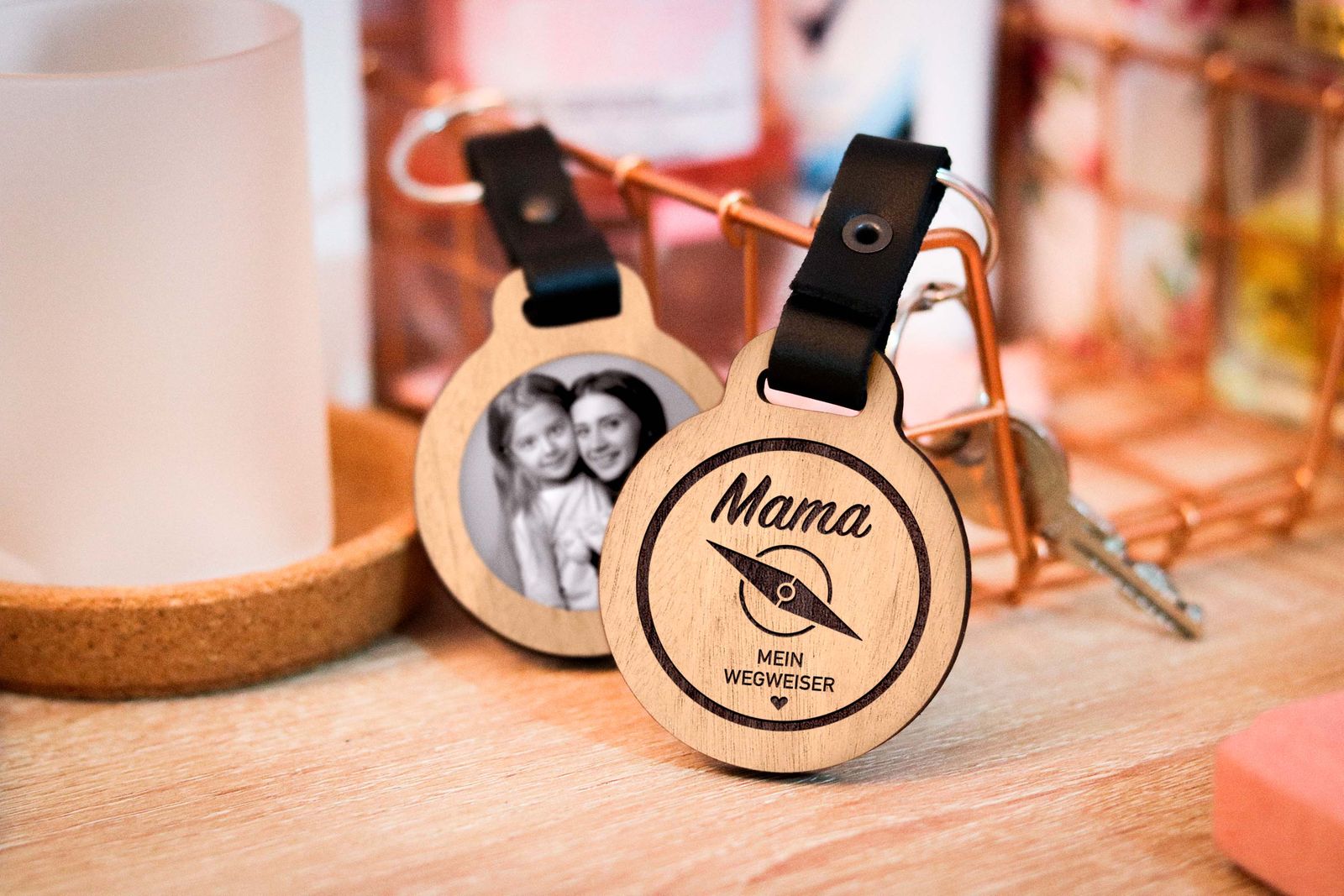 Fotogravur Schlüsselanhänger / Mama. Mein Wegweiser