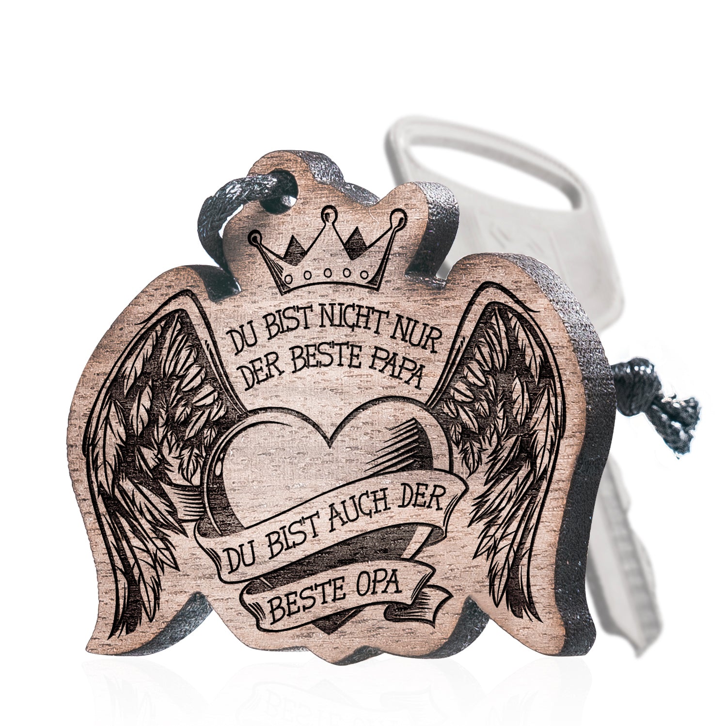 Schlüsselanhänger Holz mit Gravur ( Du bist nicht nur der beste Papa... )