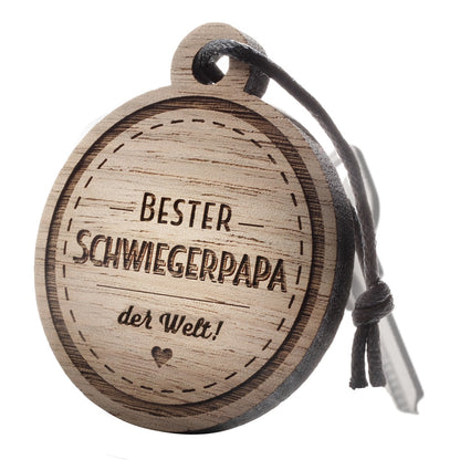 Schlüsselanhänger mit Gravur: Bester Schwiegerpapa der Welt!