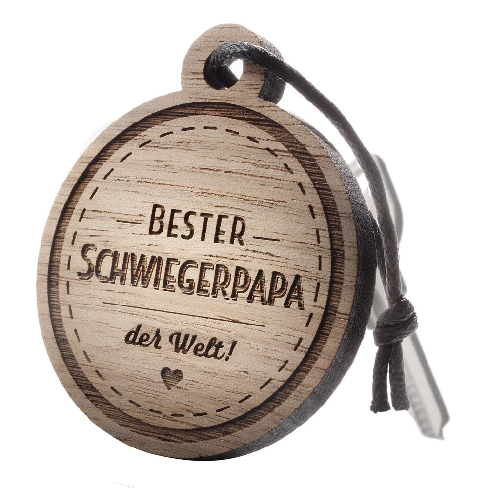 Schlüsselanhänger mit Gravur: Bester Schwiegerpapa der Welt!