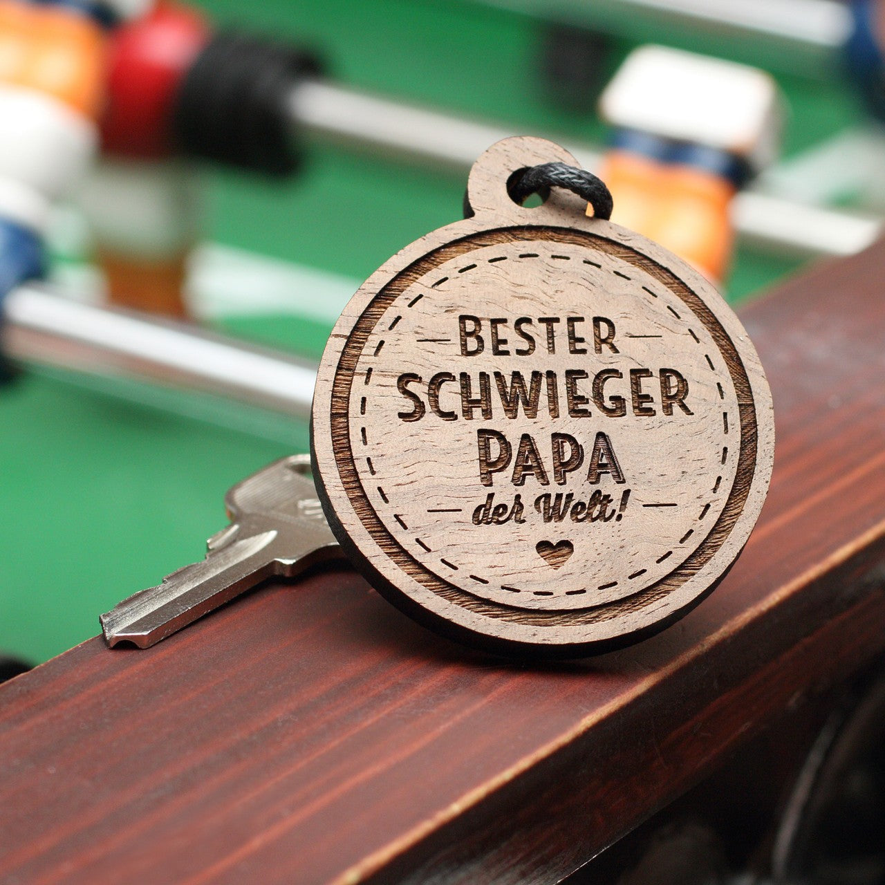 Schlüsselanhänger mit Gravur: Bester Schwiegerpapa der Welt!