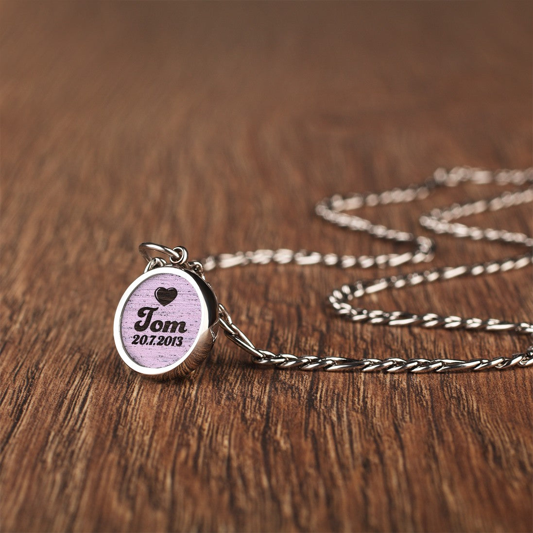 Edelstahlkette mit Gravur Anhänger „SummerLove“ - Rosé