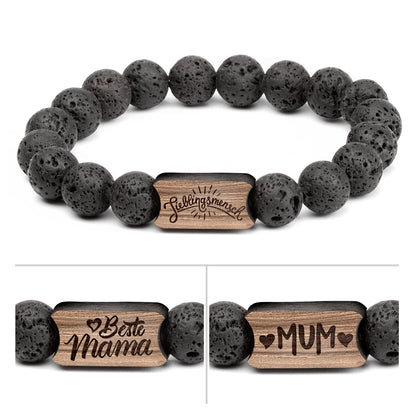 Perlenarmband „Black Lava“
