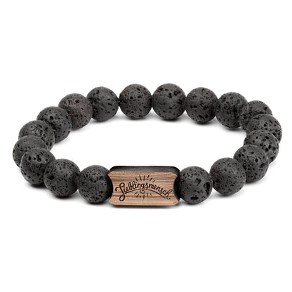 Perlenarmband „Black Lava“