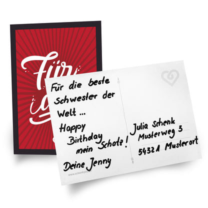 schenkYOU® Postkarte  Rot – Für dich