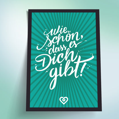 schenkYOU® Postkarte  Türkis – Wie schön, dass es dich gibt